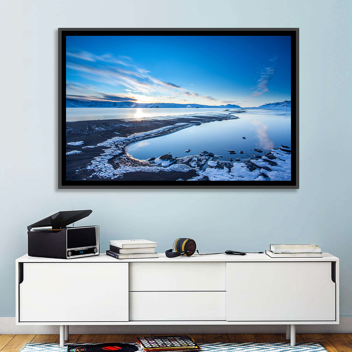 Lake Kleifarvatn Icy Shoreline Wall Art