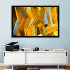 Golden Blocks Abstract Wall Art