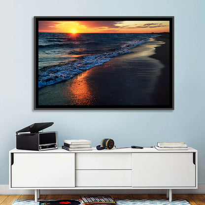Lake Balkhash Golden Dusk Wall Art