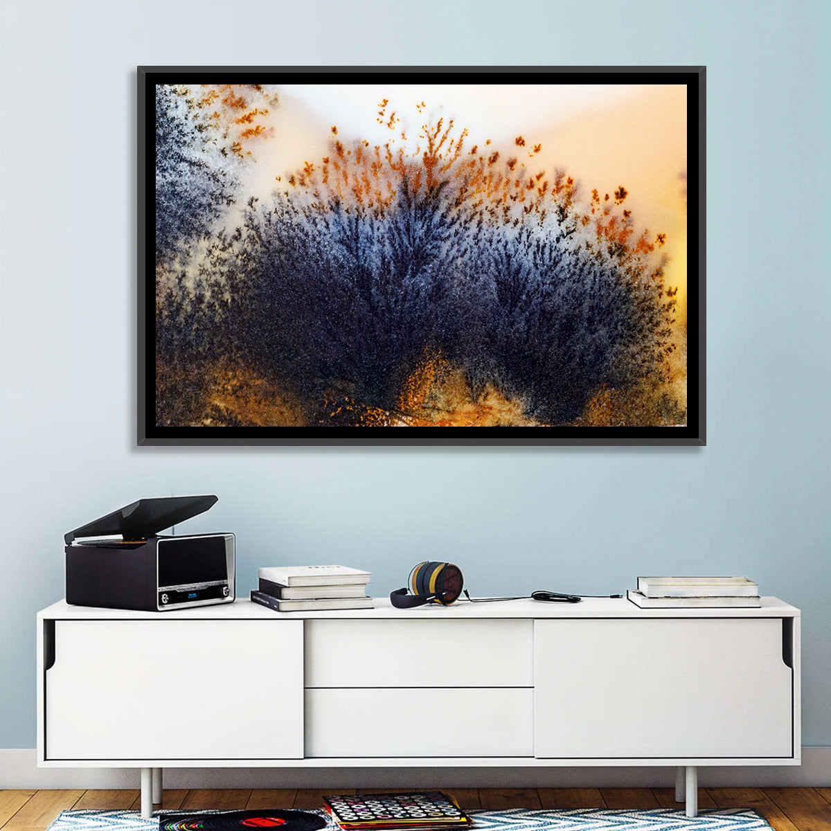 Moss Agate Study Wall Art in a room, landscape