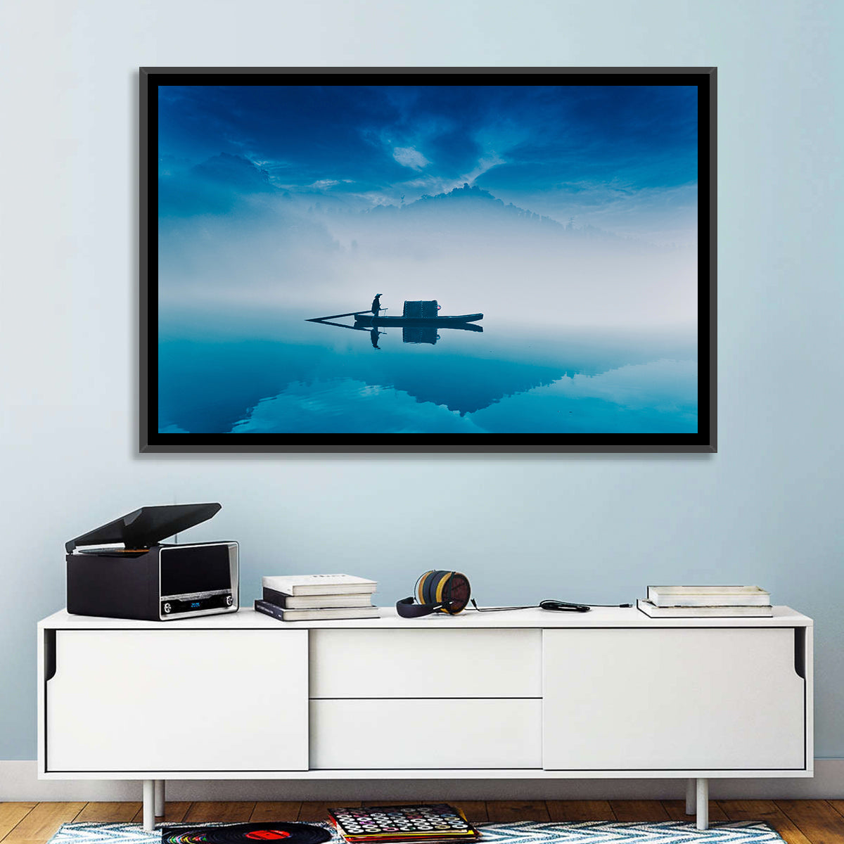 Dongjiang Lake Morning Wall Art in a room, landscape