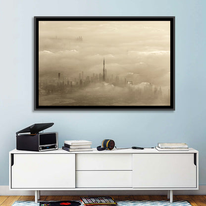 Dubai Haze Over Burj Khalifa Wall Art