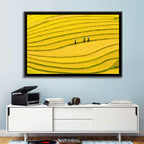 Golden Rice Terraces with Umbrellas Wall Art