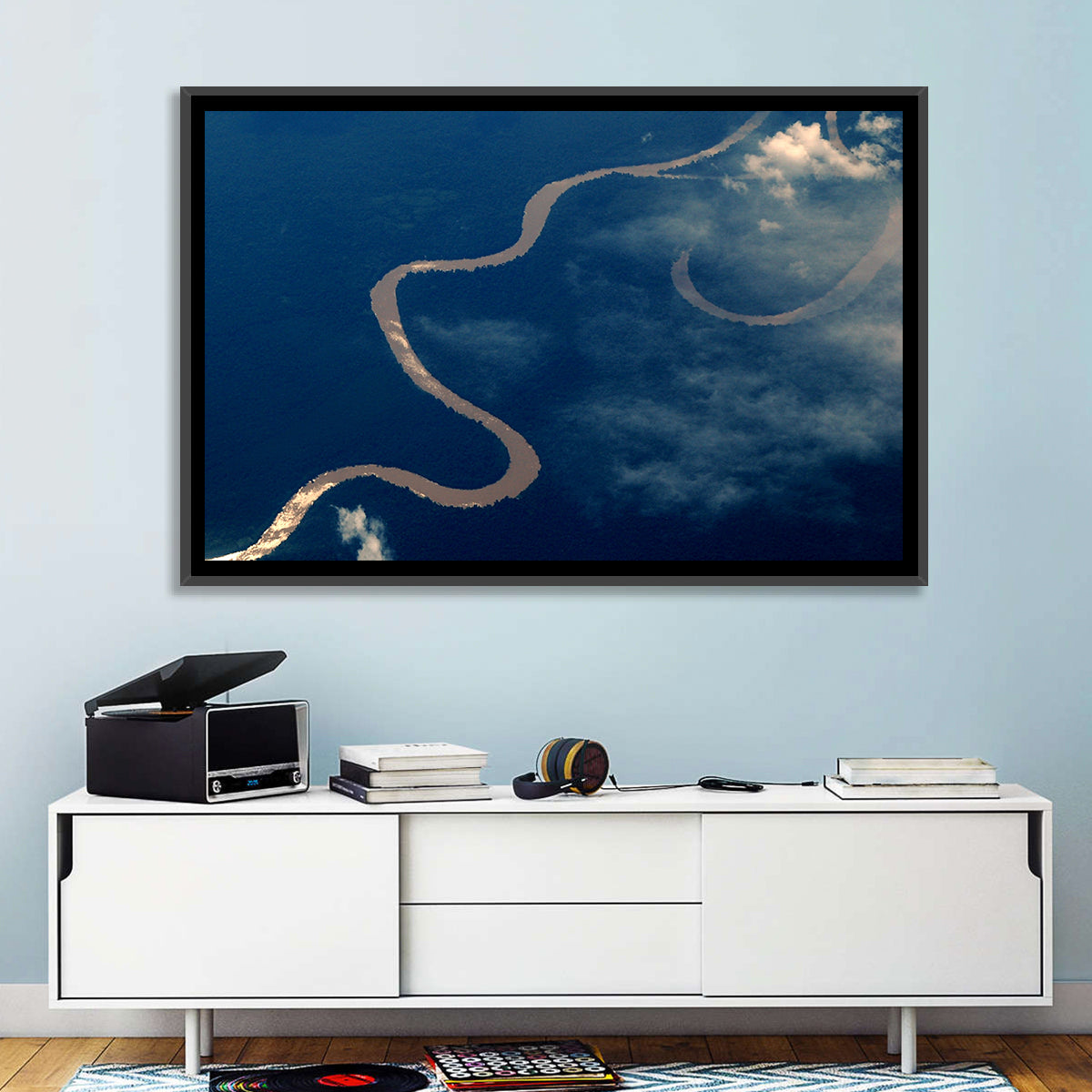 Sunlit Meander of the Amazon River Wall Art