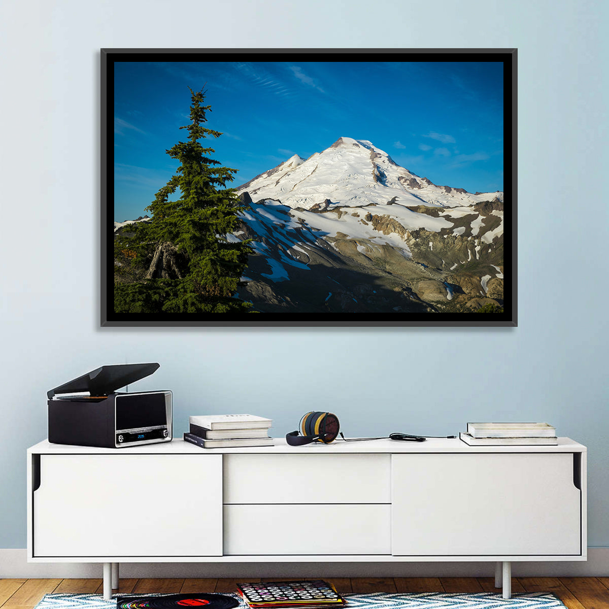 Mount Baker Wall Art in a room, landscape