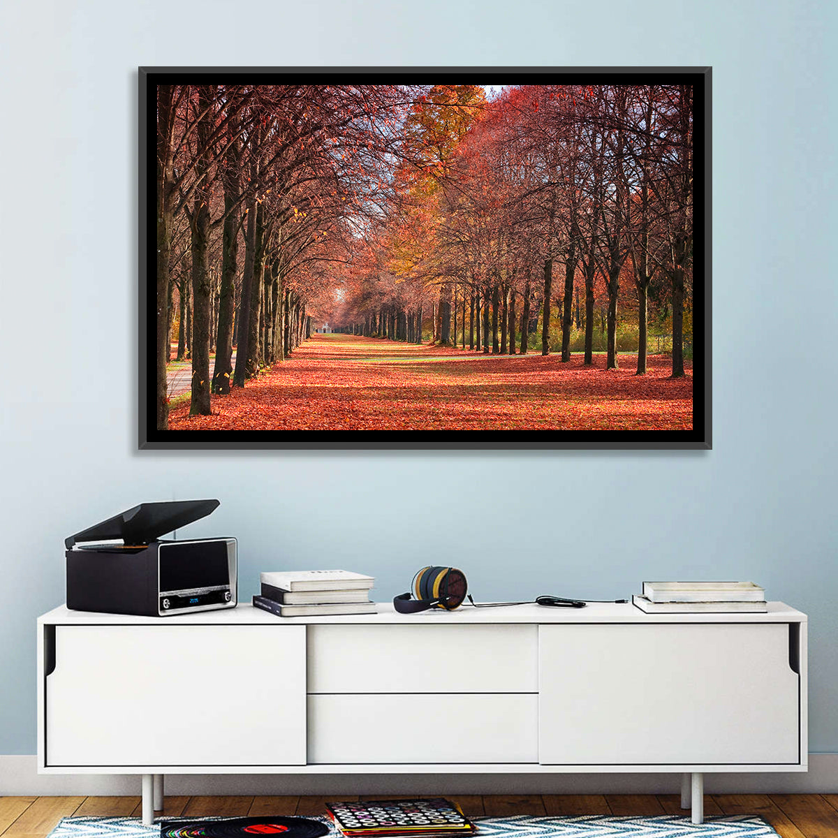 Tree-lined Autumn Lane Wall Art