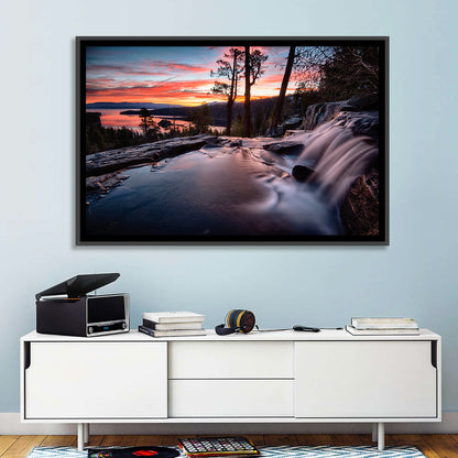 Waterfall Near Lake Tahoe Wall Art