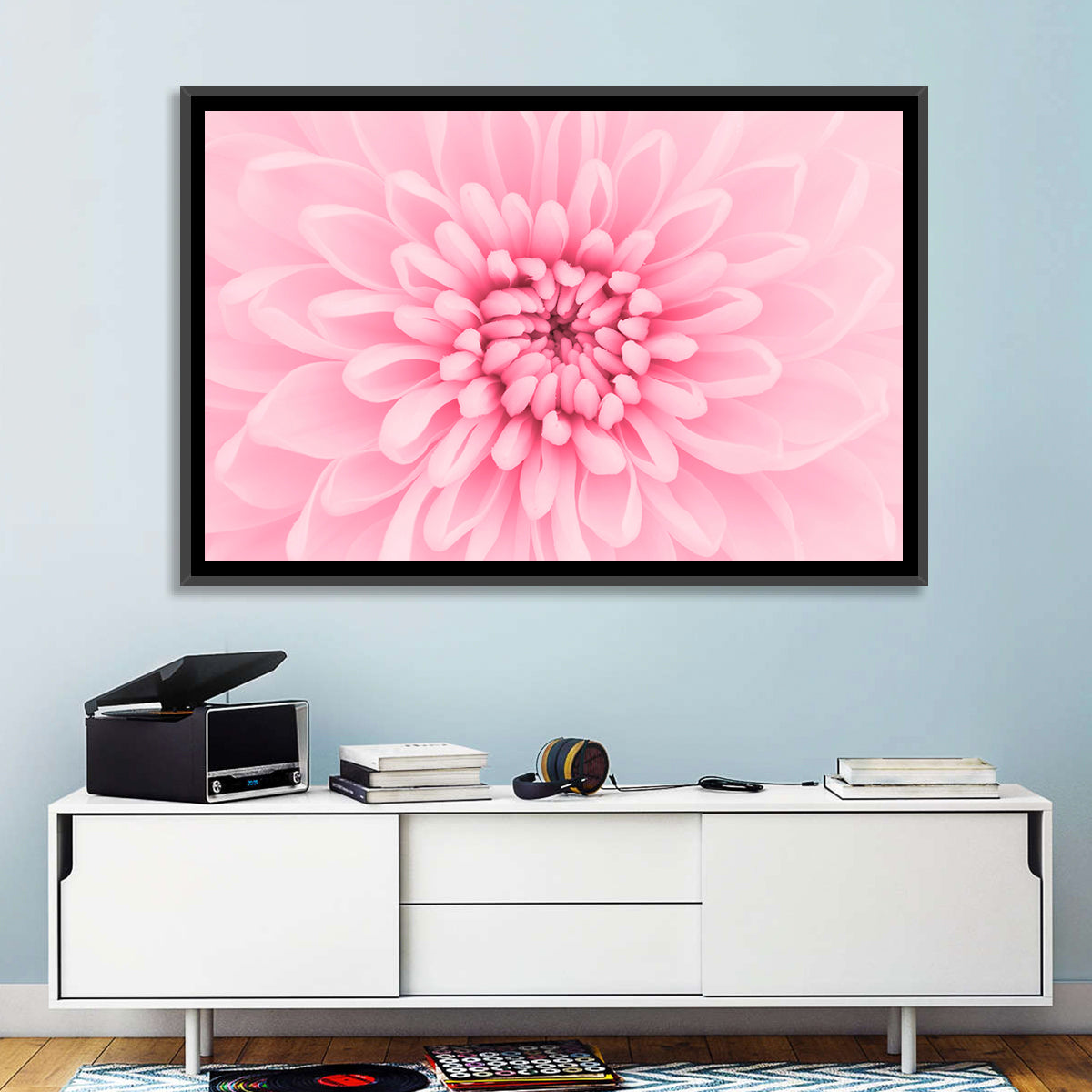 Pink Chrysanthemum Close-up Wall Art