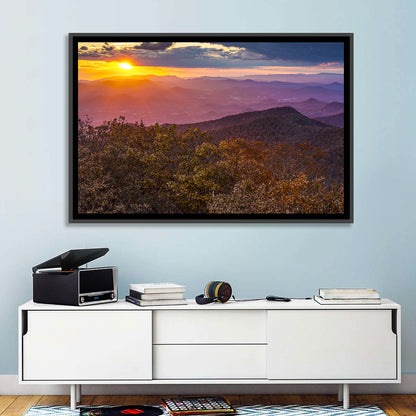 Blue Ridge Sunset Over Autumn Ridges Wall Art