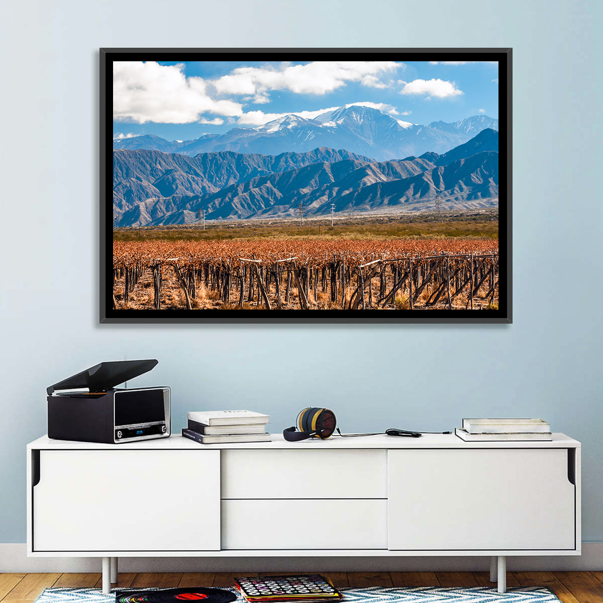 Volcano Aconcagua And Vineyard Wall Art