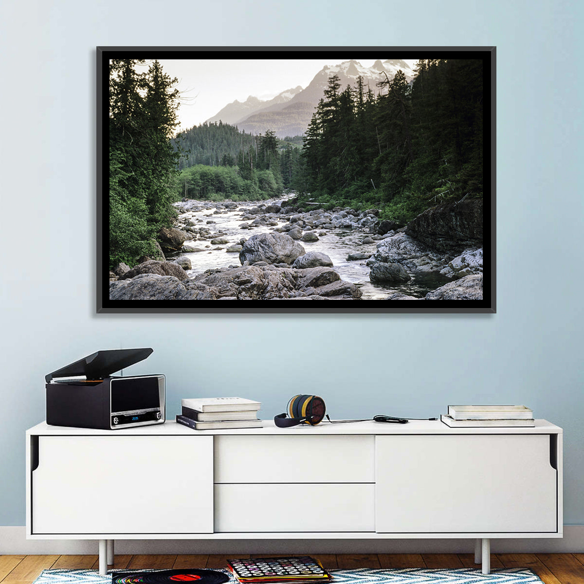Snake River Mountain View Wall Art in a room, landscape