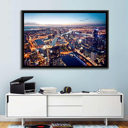 Melbourne Twilight Skyline Wall Art