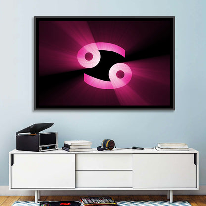 Glowing Pink Cancer Symbol Wall Art