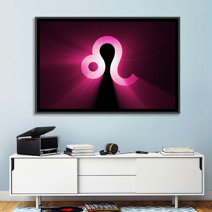Glowing Magenta Leo Symbol Wall Art