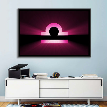 Libra Symbol Neon Glow Wall Art