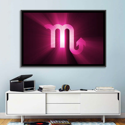 Scorpio Glyph with Magenta Burst Wall Art