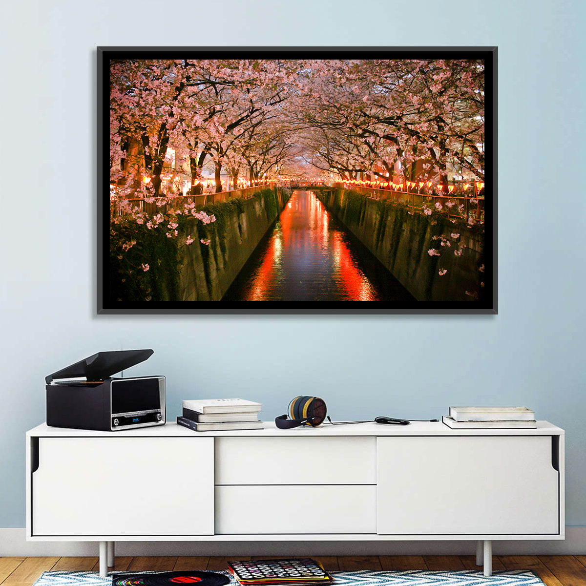Meguro River Cherry Blossoms Wall Art