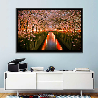Meguro River Cherry Blossoms Wall Art