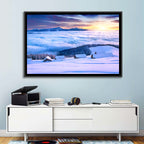 Snowy Cabins Above Clouds Wall Art