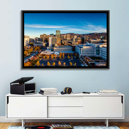 Salt Lake City Skyline at Golden Hour Wall Art