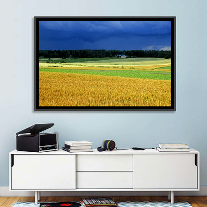 Cornfields Under Stormy Sky Wall Art