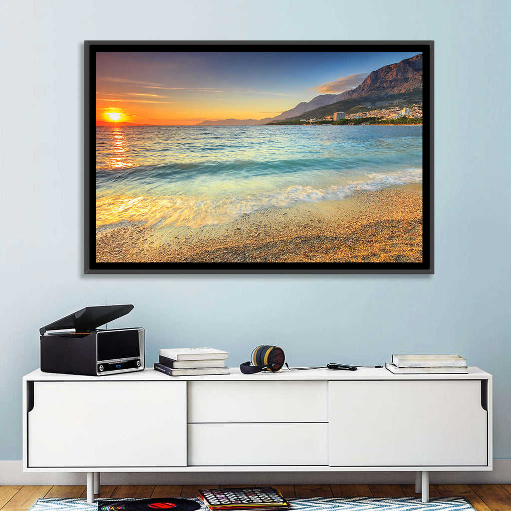 Makarska Pebble Beach Sunset Wall Art