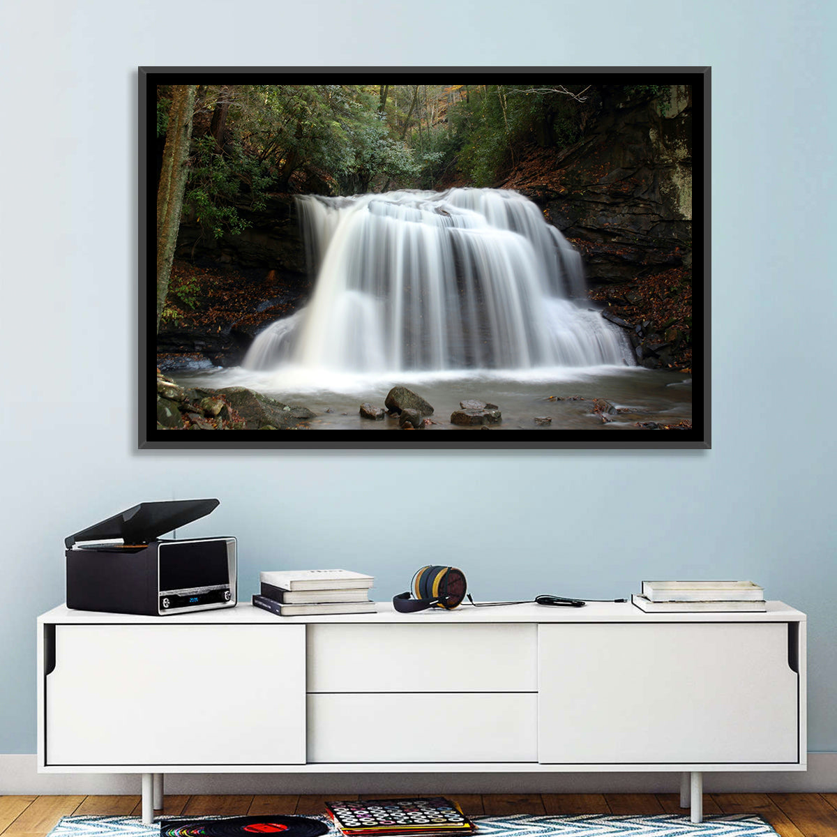 Holly River Autumn Waterfall Wall Art