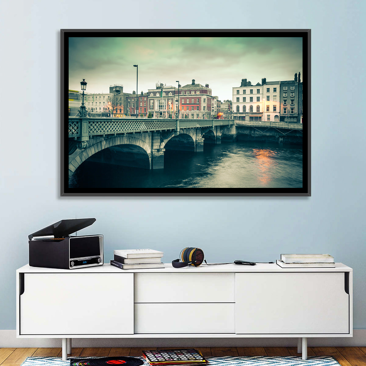 Grattan Bridge Twilight Wall Art in a room, landscape