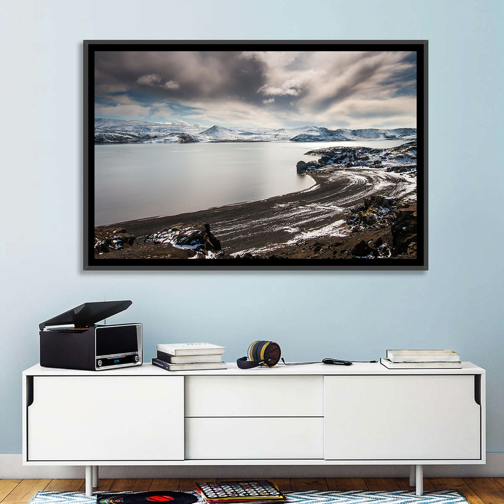 Kleifarvatn Black Sand Shore Wall Art