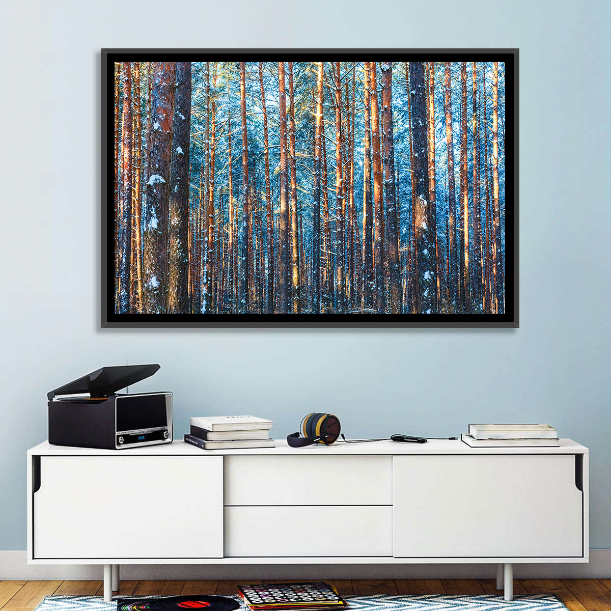Golden Hour Winter Pine Forest Wall Art
