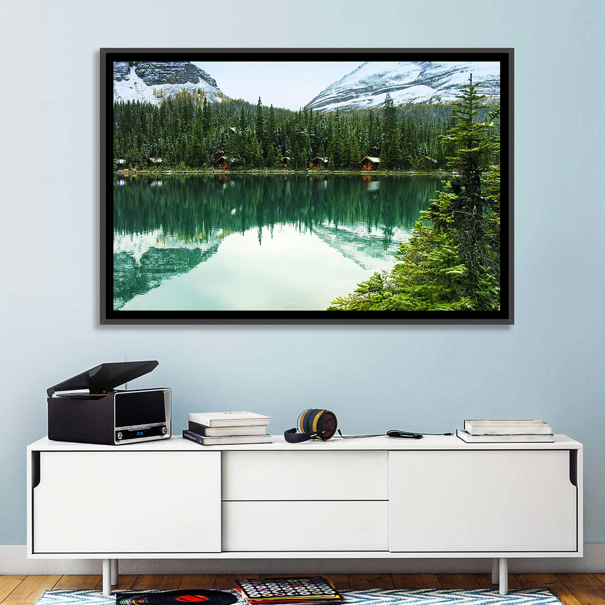 Lake O Hara Morning Wall Art in a room, landscape
