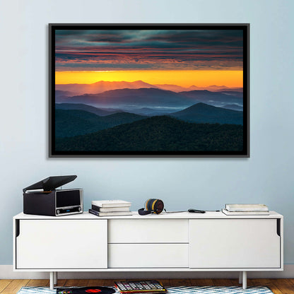 Misty Blue Ridge Sunrise North Carolina Wall Art