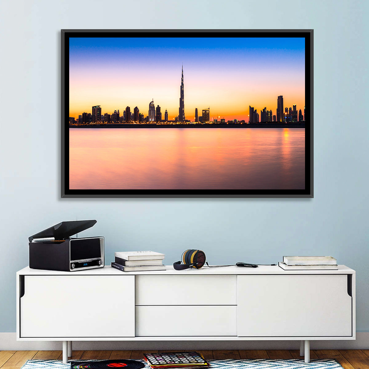Dubai Skyline at Dusk Wall Art