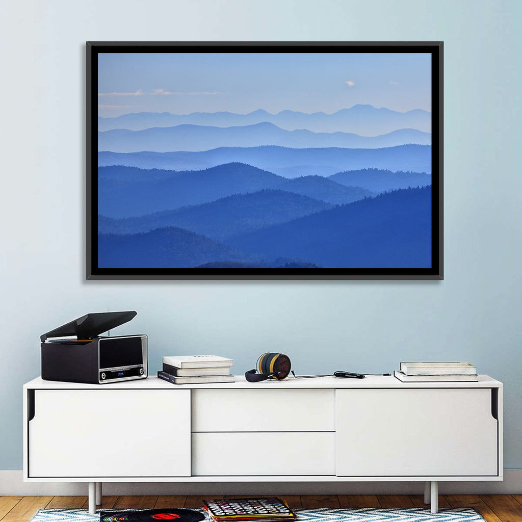 Misty Blue Mountain Valley Wall Art
