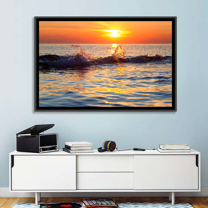 Lake Michigan Sunset Waves Wall Art