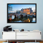 Brouwersgracht Canal Bridge at Dusk Wall Art