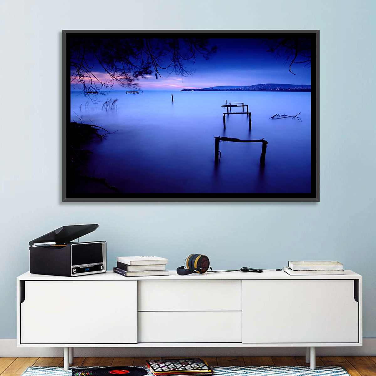 Lake Balaton at Twilight Wall Art in a room, landscape