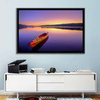 Bright Orange Kayak at Sunset Wall Art