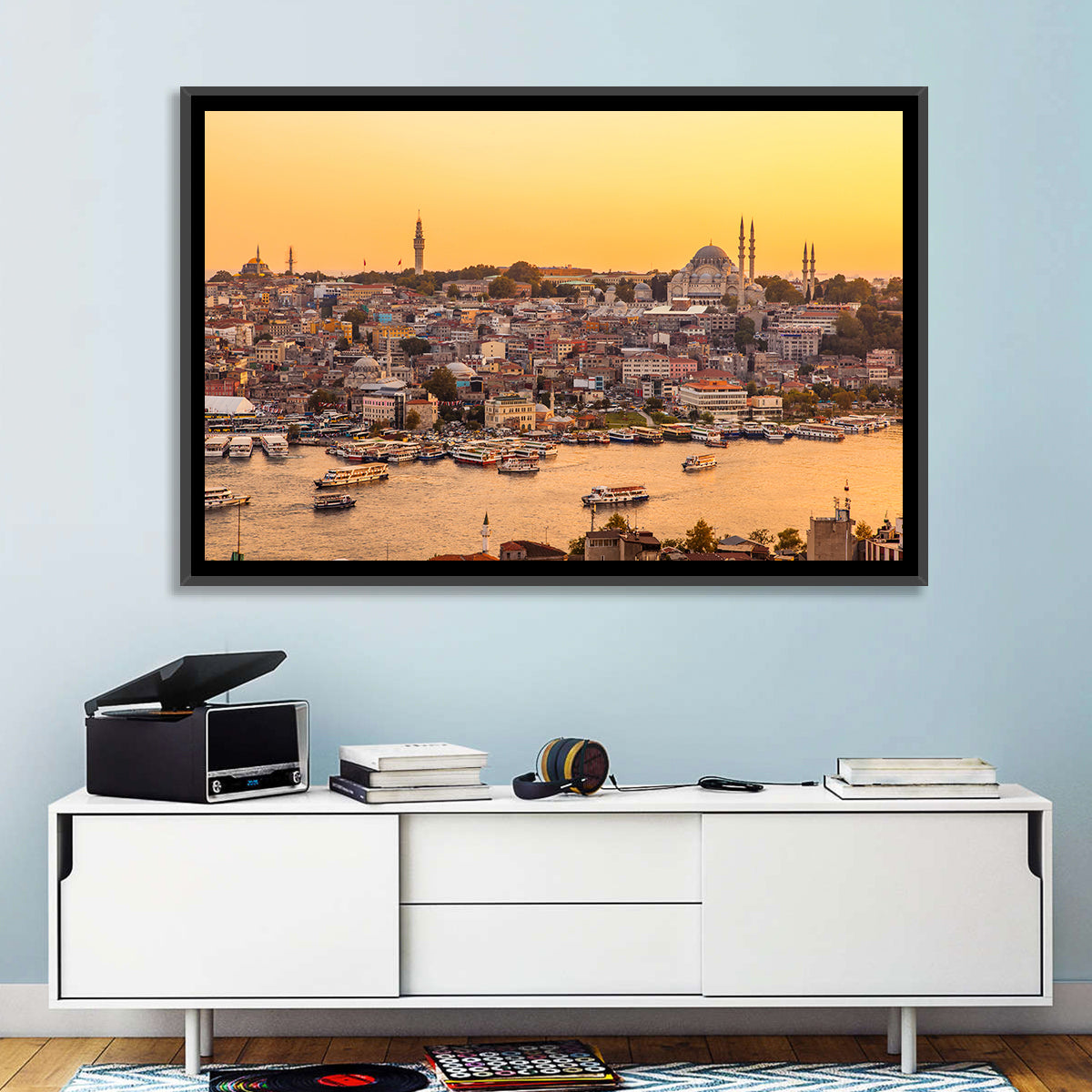 Golden Horn Bay, Istanbul Wall Art in a room, landscape