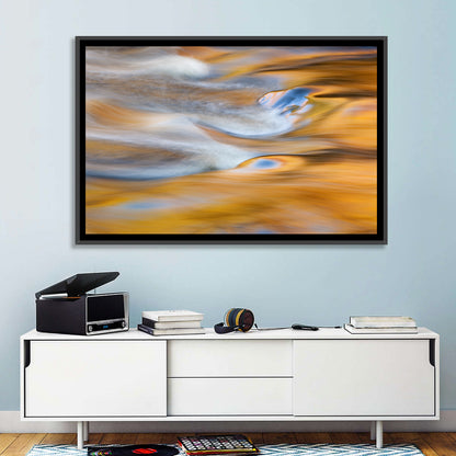 Golden Water Abstraction Wall Art