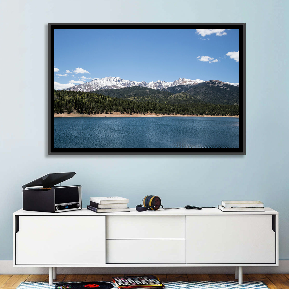 Pikes Peak from Crystal Lake Wall Art in a room, landscape