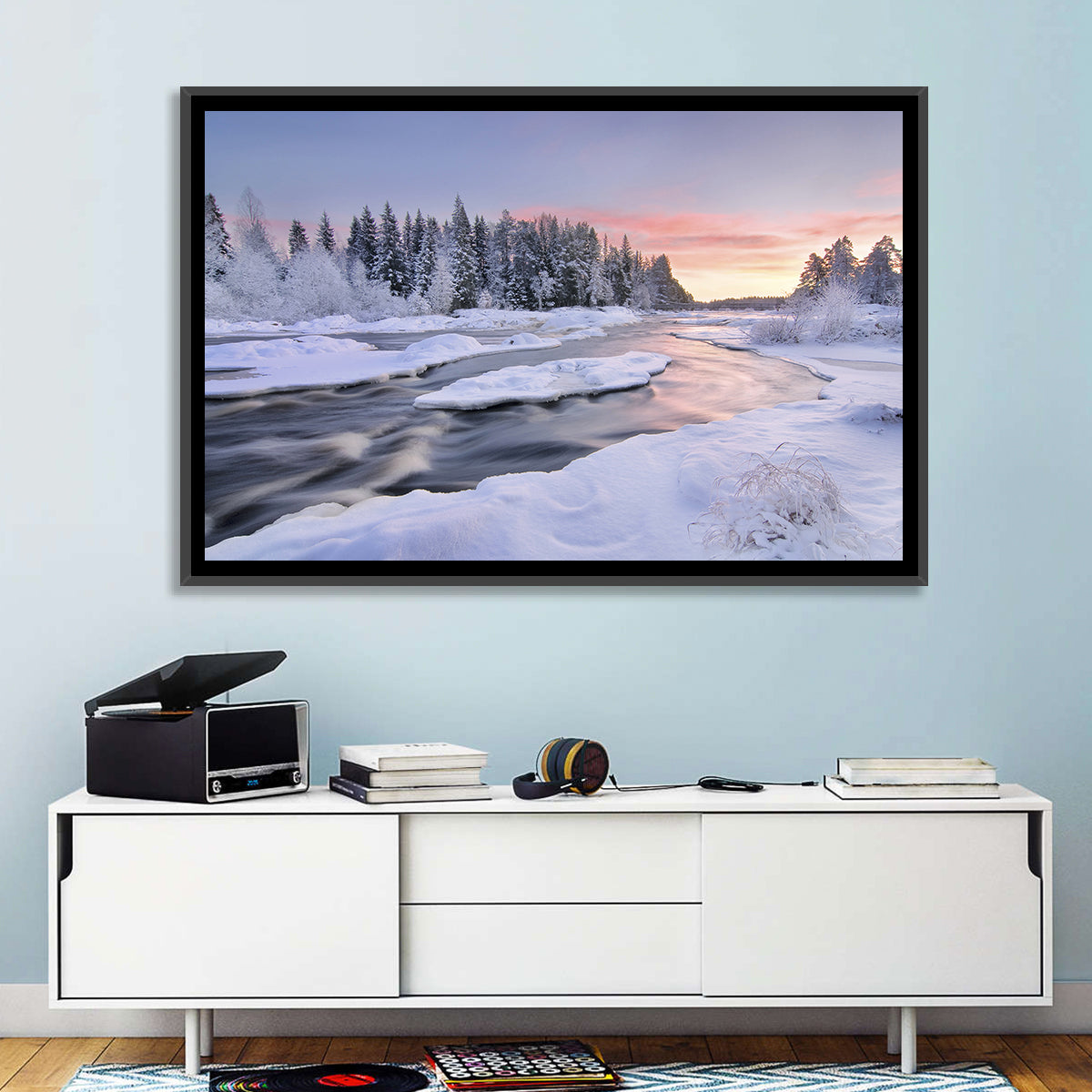 Kiiminkijoki Winter Sunrise Wall Art