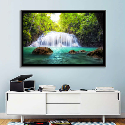 Erawan Falls Turquoise Waterfall Wall Art