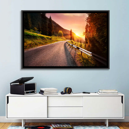 Golden Hour Mountain Road Wall Art
