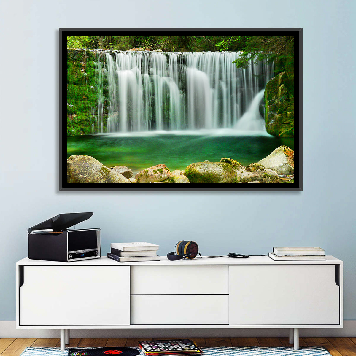 Emerald Lake Waterfall Wall Art