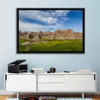 Badlands Meadow and Rock Formations Wall Art
