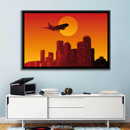 Tri Jet Sunset Skyline Wall Art