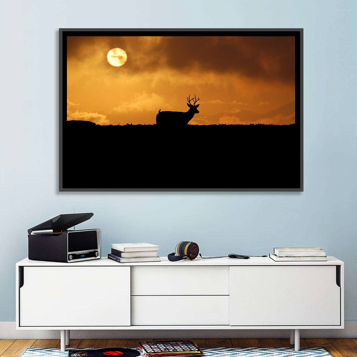 Deer at Sunset Wall Art