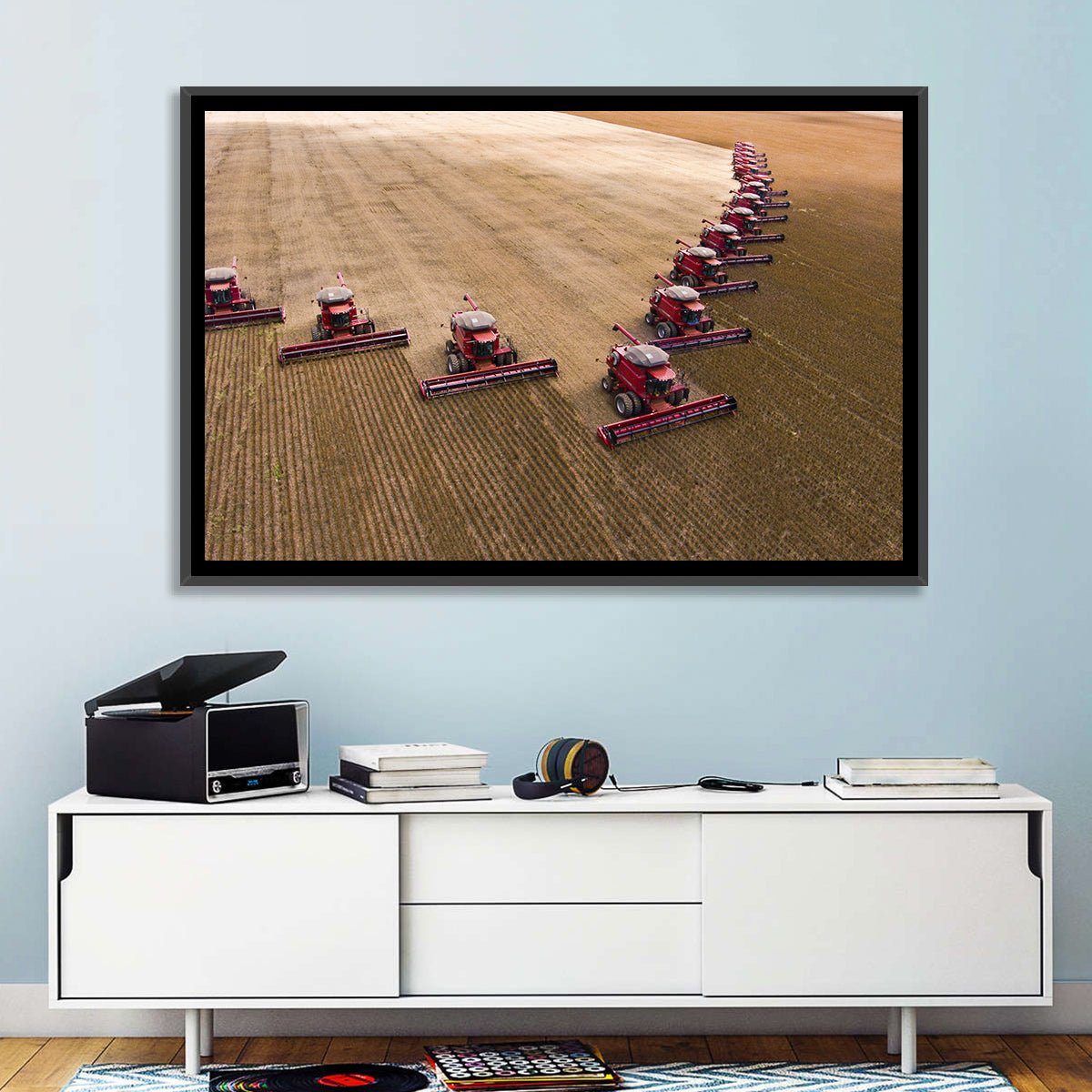 Aerial Soybean Harvest Wall Art