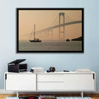 Newport Bridge in Golden Haze Wall Art